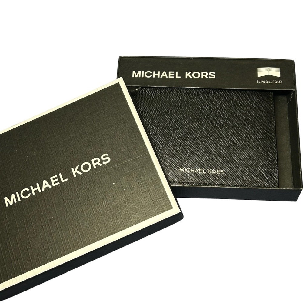 New Michael Kors Men’s Slim Billfold Bi-Fold Wallet Andy Black 86F2SANF5V NWT